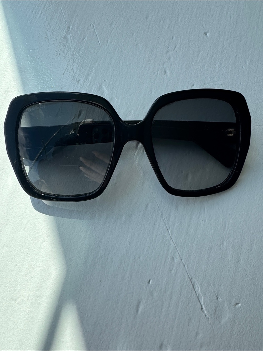 Gucci Oversized Black Women's Sunglasses - Fashionable UV Shades - As Is/Damaged